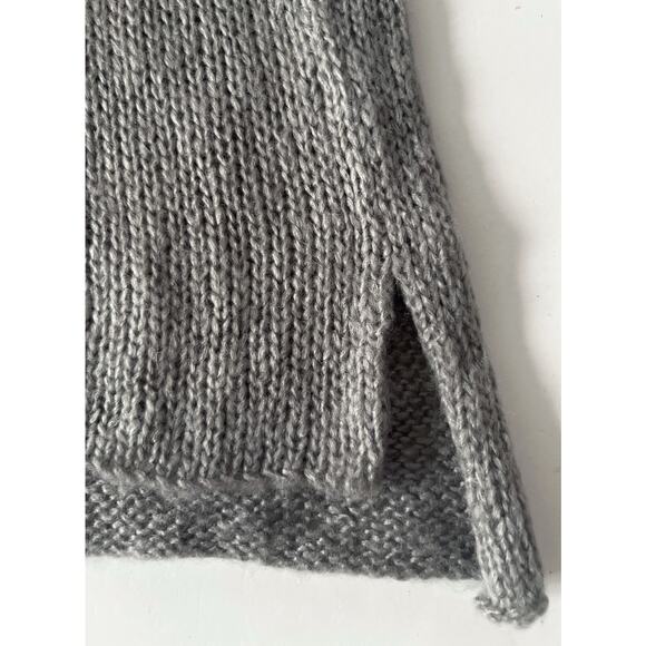 Wooden Ships Distressed Skull Sweater Women XS Gray Boxy Mohair Wool Goth Cozy - Picture 7 of 11